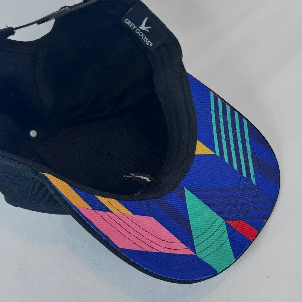 RARE Grey Goose Vodka Black Snapback Hat, Geometric Underbrim